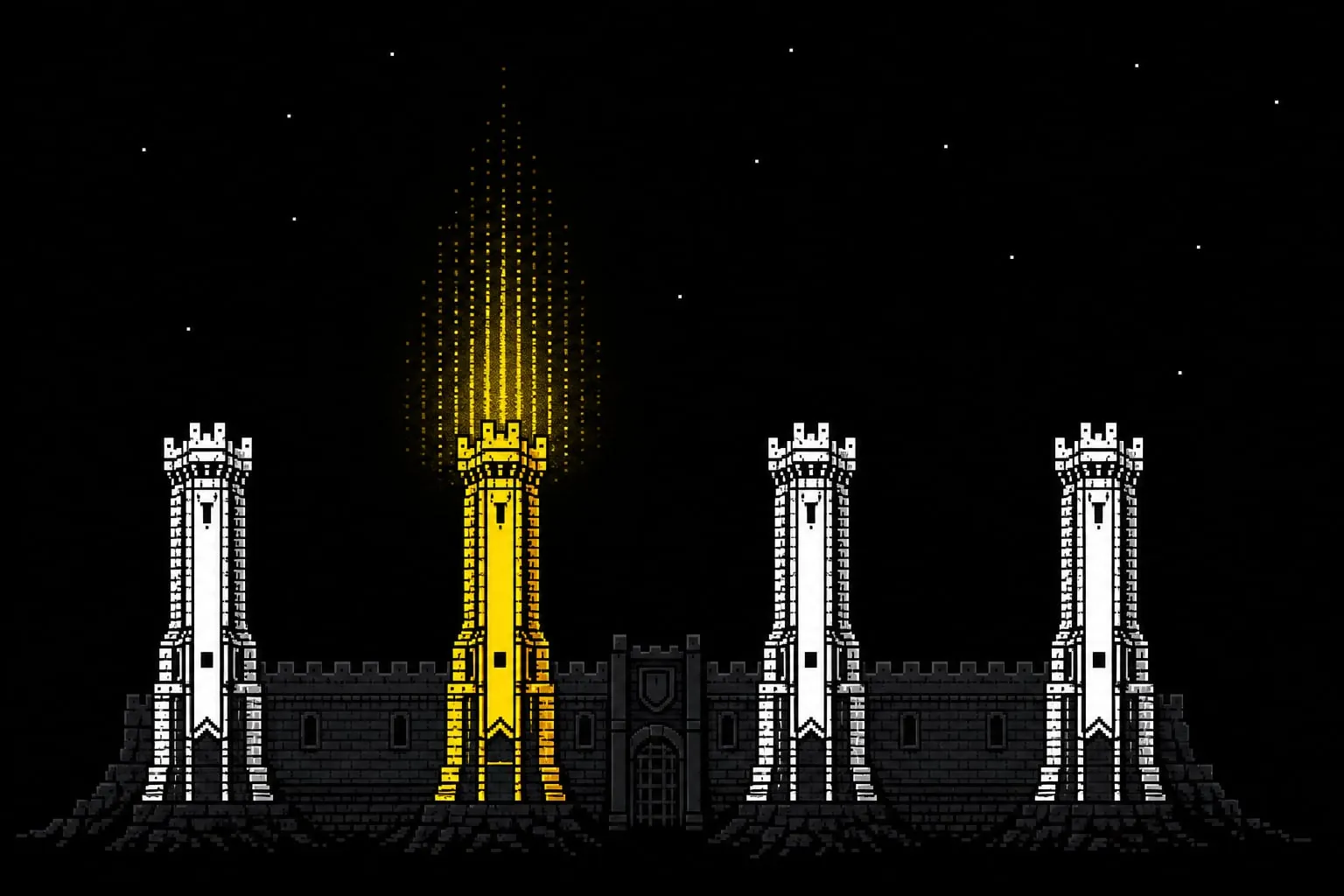 A pixel-art fortress representing the four pillars of AI agent governance